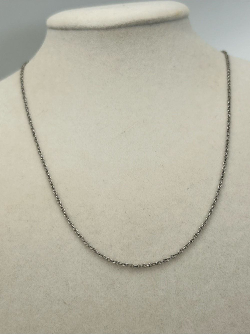 Sterling Silver Circle Link Chain Necklace 18" Dainty Lightweight Stamped 925 - Picture 3 of 9